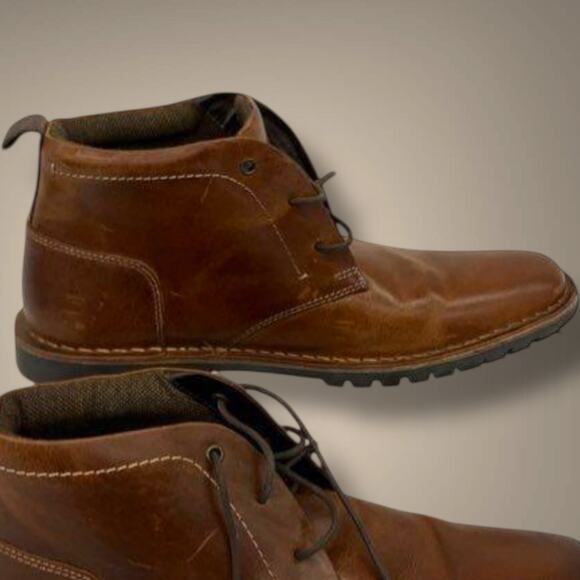 Men\'s Size 10.5 CROWN VINTAGE Renton Tan Brown Leather Chukka Boots main image 10